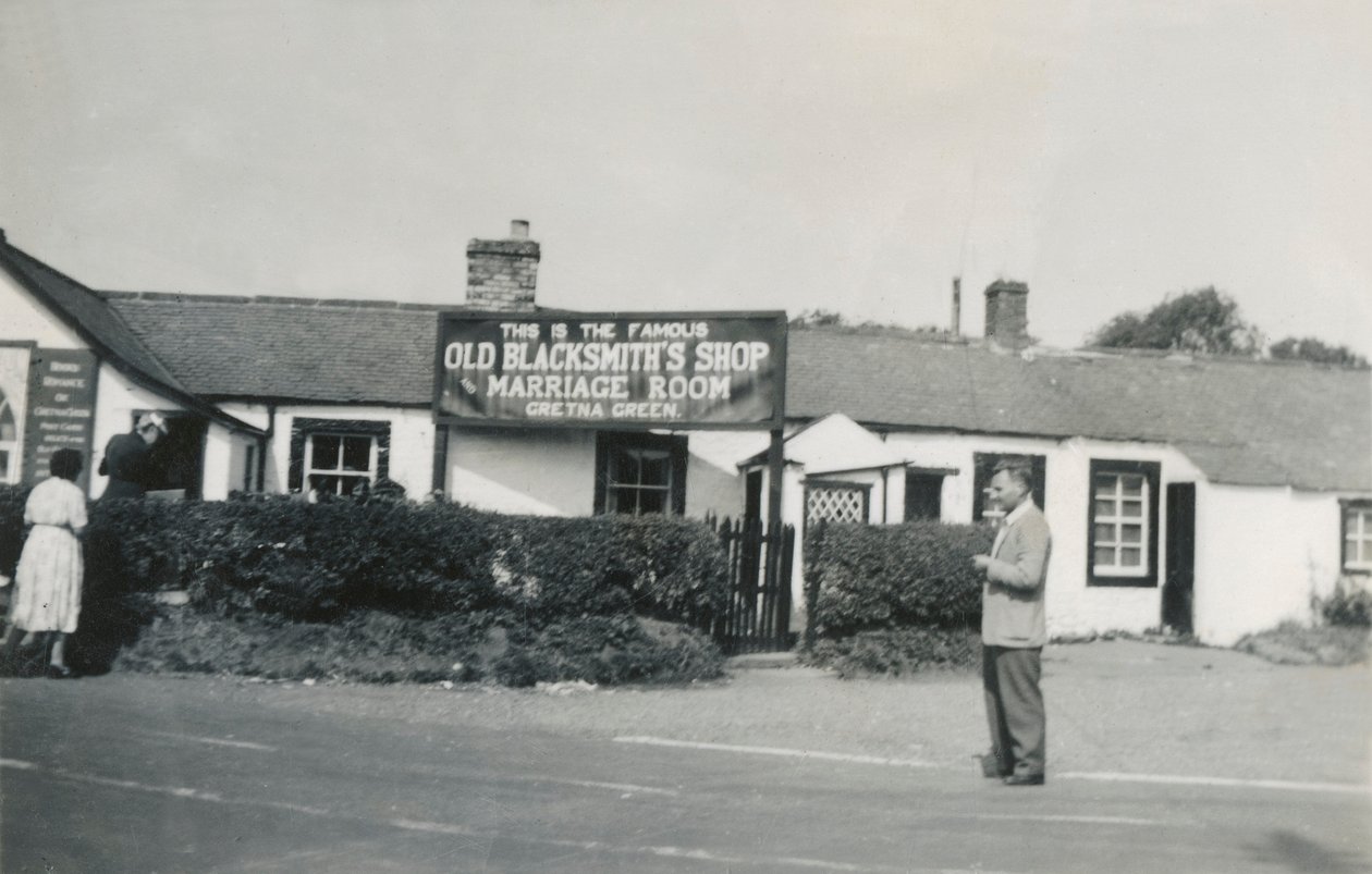 Old Blacksmiths Shop and Marriage Room, Gretna Green, Skotland, 1940