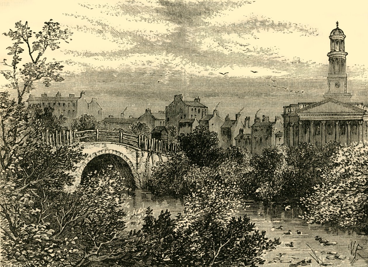 Old Bridge Over the Lake, Regents Park, i 1847, c1876. af Unbekannt