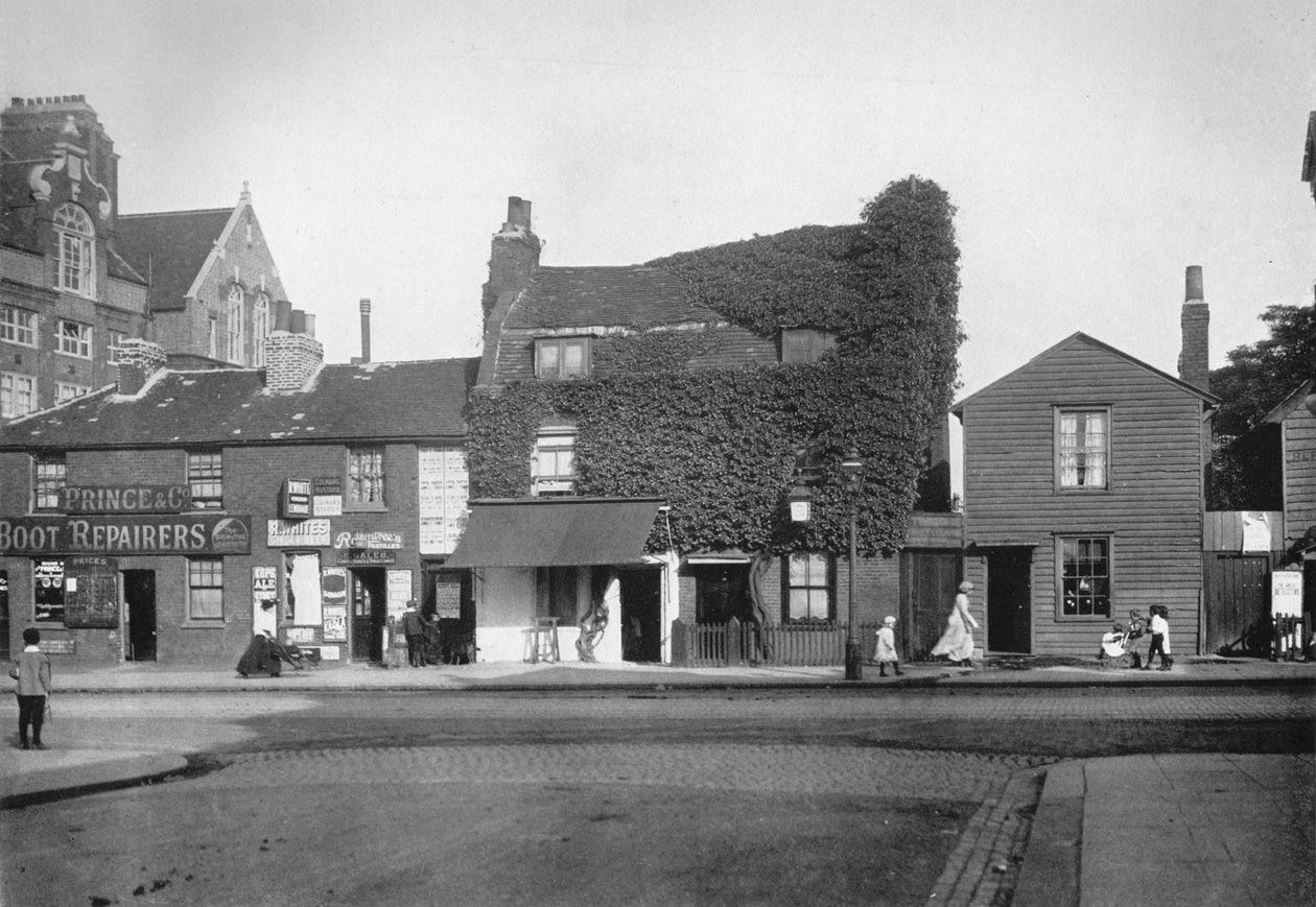 Gamle hytter i Merton Road, Tooting, c1890, 1912 af Unbekannt