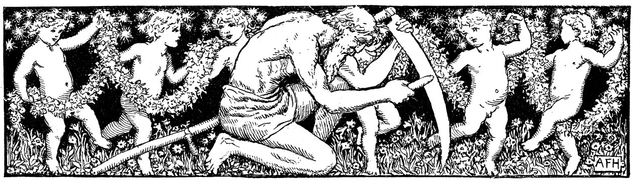 Old Father Time sliber sin le, 1891 af Unbekannt