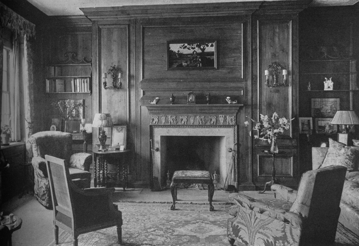 Gamle georgianske paneler i Miss Morgans kontor, Miss Anne Morgans hus, New York City, 1924 af Unbekannt
