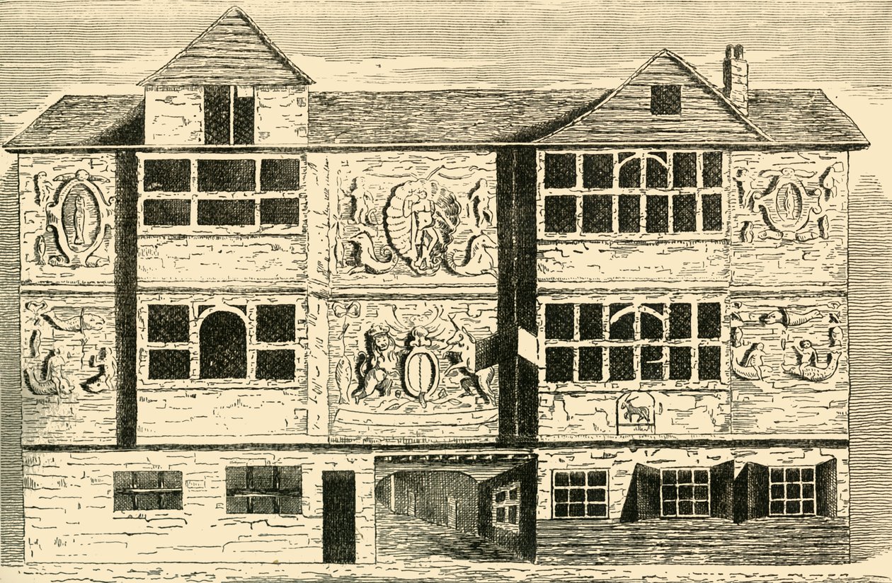 Gamle huse tidligere ved Bankside, c1878. af Unbekannt