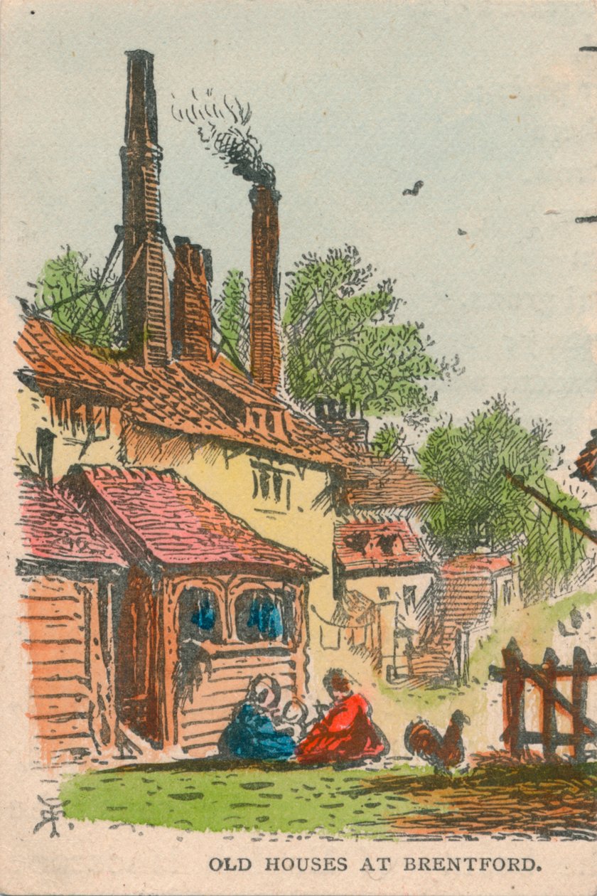 Gamle huse i Brentford, 1800-tallet af Unbekannt