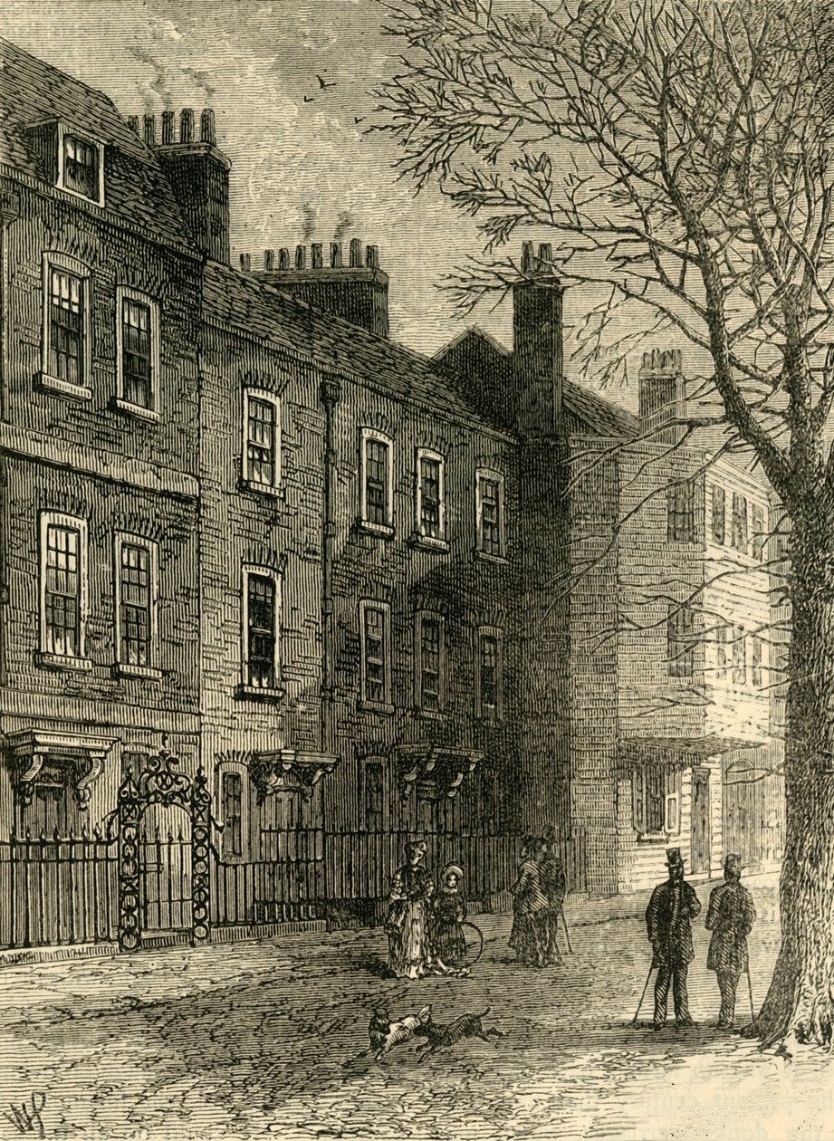 Gamle huse i kirkerækken, c1876. af Unbekannt