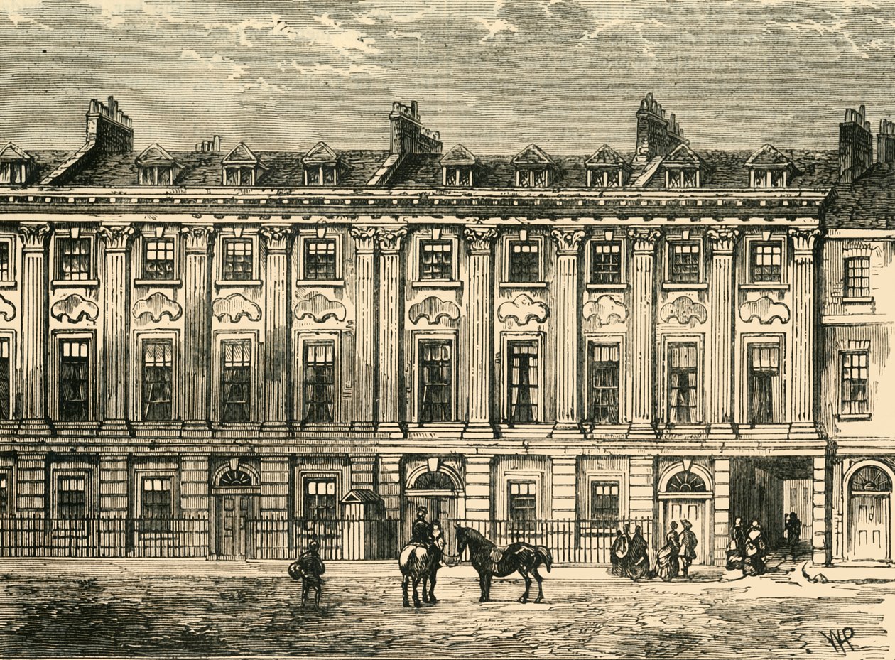 Gamle huse i Great Queen Street, South Side, 1850, 1881. af Unbekannt