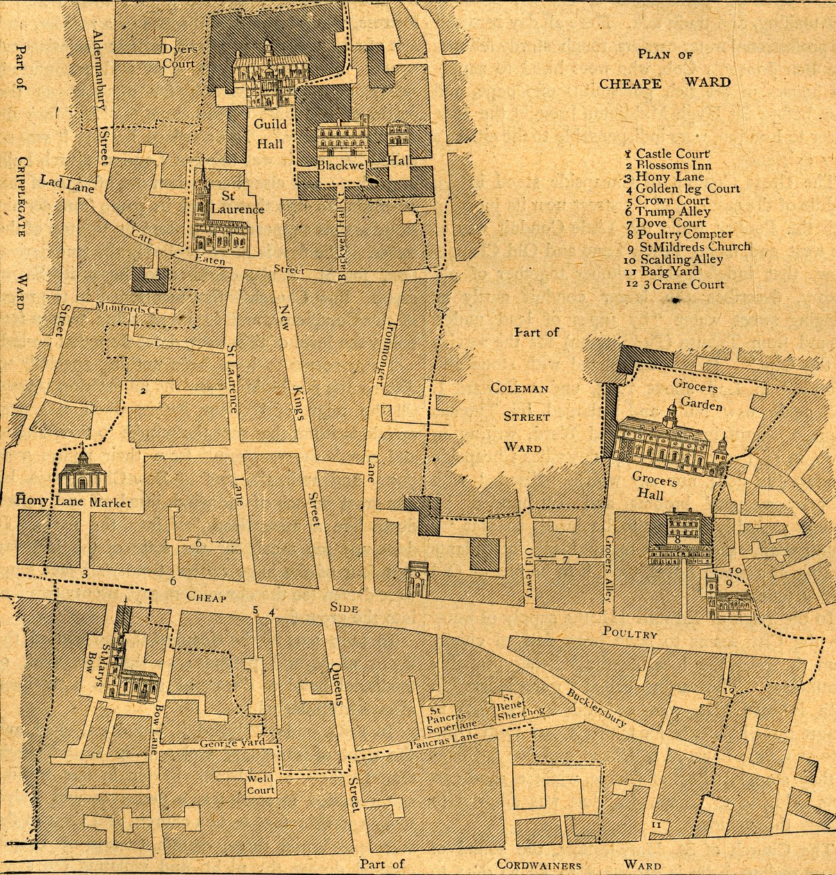 Gammelt kort over afdelingen for billige - omkring 1750, 1897. af Unbekannt