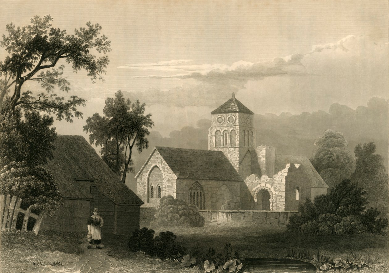 Old Shoreham Church, 1835. af Unbekannt