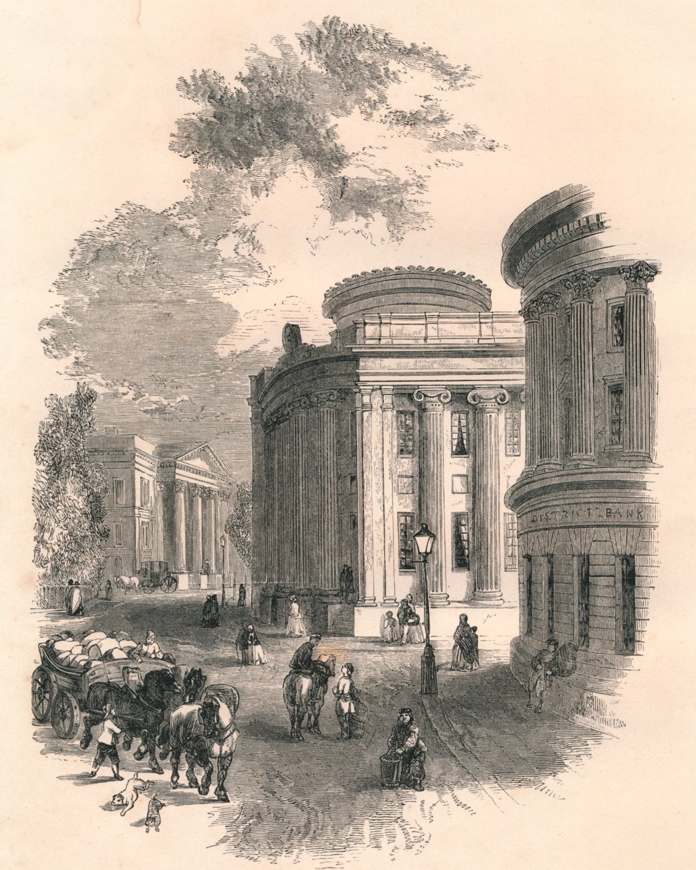 Gamle rådhus og kommercielle bygninger, Leeds, c1800-tallet af Unbekannt