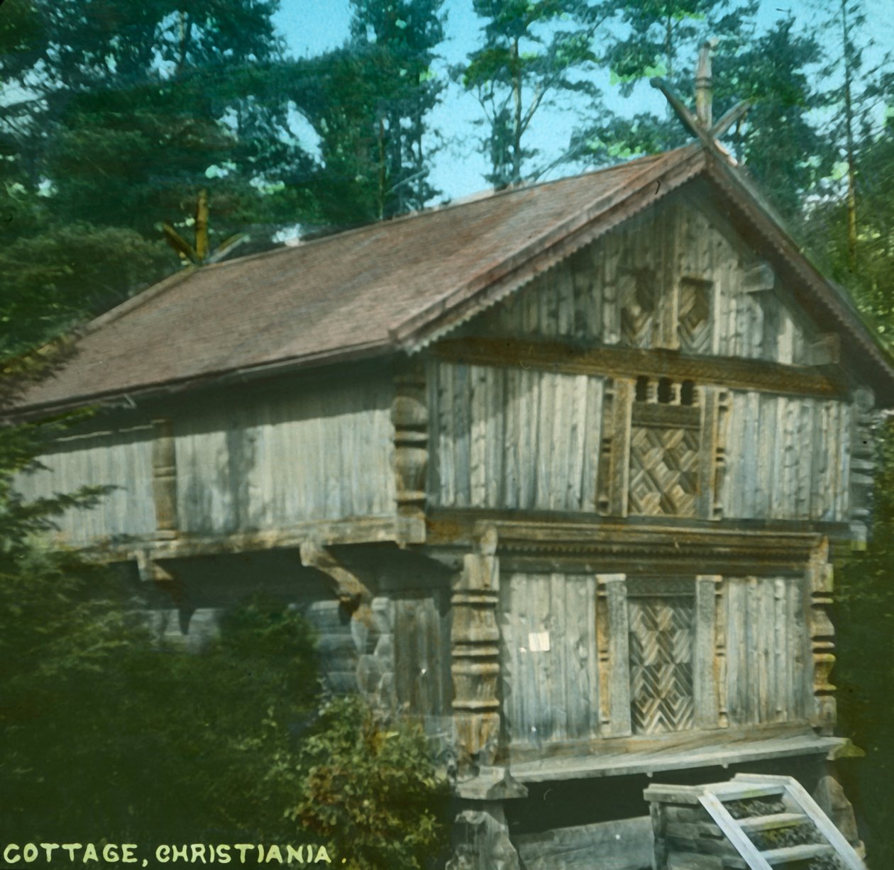 Gammelt sommerhus, Christiania, Oslo, Norge, slutningen af det 19.-begyndelsen af det 20. århundrede. af Unbekannt