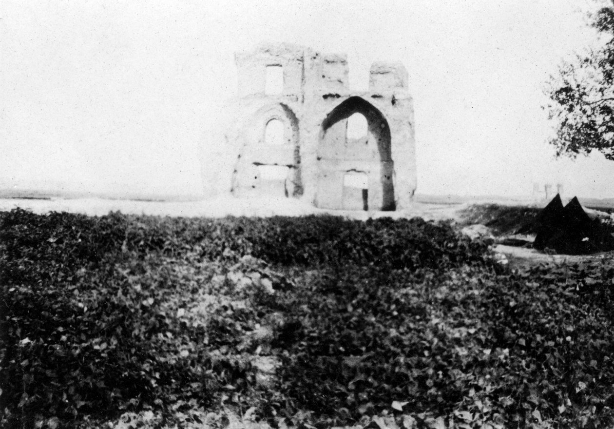 Gammel ruin på bredden af Tigris-floden, Mosul, Mesopotamien, 1918 af Unbekannt