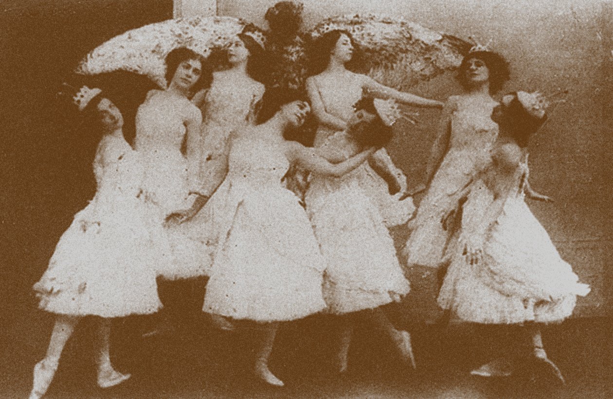 Olga Preobrajenskaya som Odette med Swans in the Ballet Swan Lake af Unbekannt