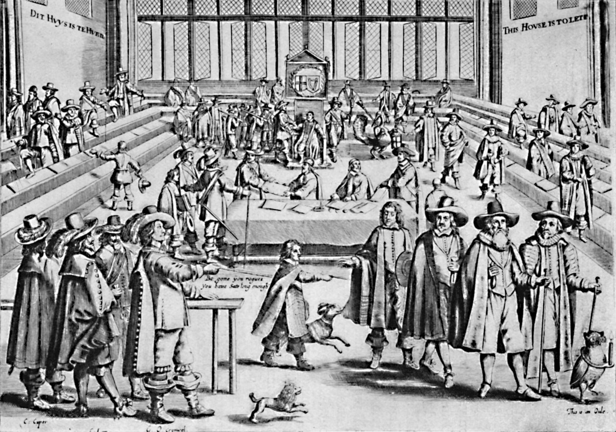 Oliver Cromwell opløser det lange parlament, 1653, 1903 af Unbekannt