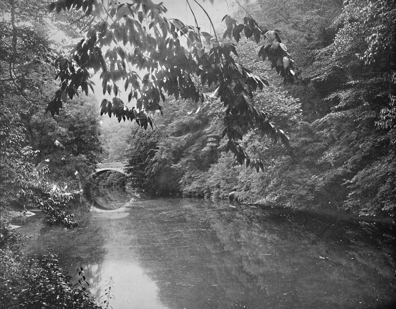 På Wissahickon Creek, Fairmount Park, Philadelphia, c1897. af Unbekannt