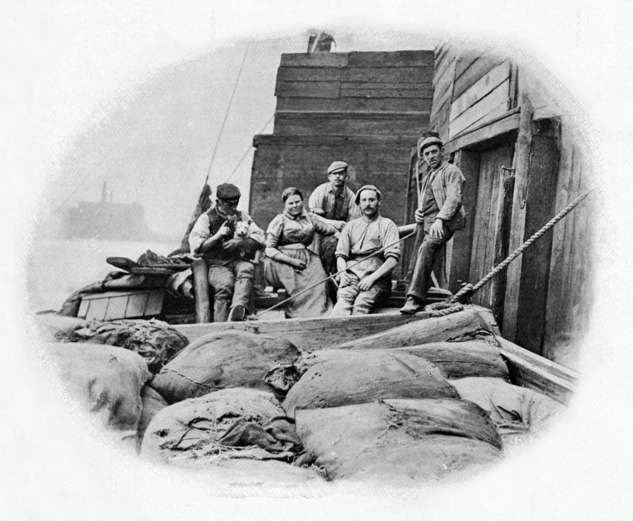 Ombord på en lighter, London, c1900 1903 af Unbekannt