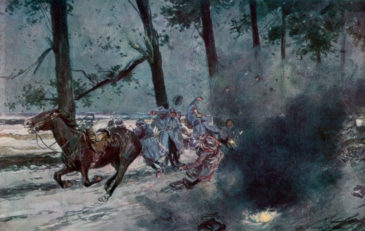På vej til Souain, Sommepy, Frankrig, Første Verdenskrig, 1915 1929 af Unbekannt