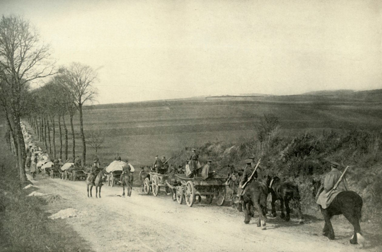 På vej til skyttegravene, 1919. af Unbekannt