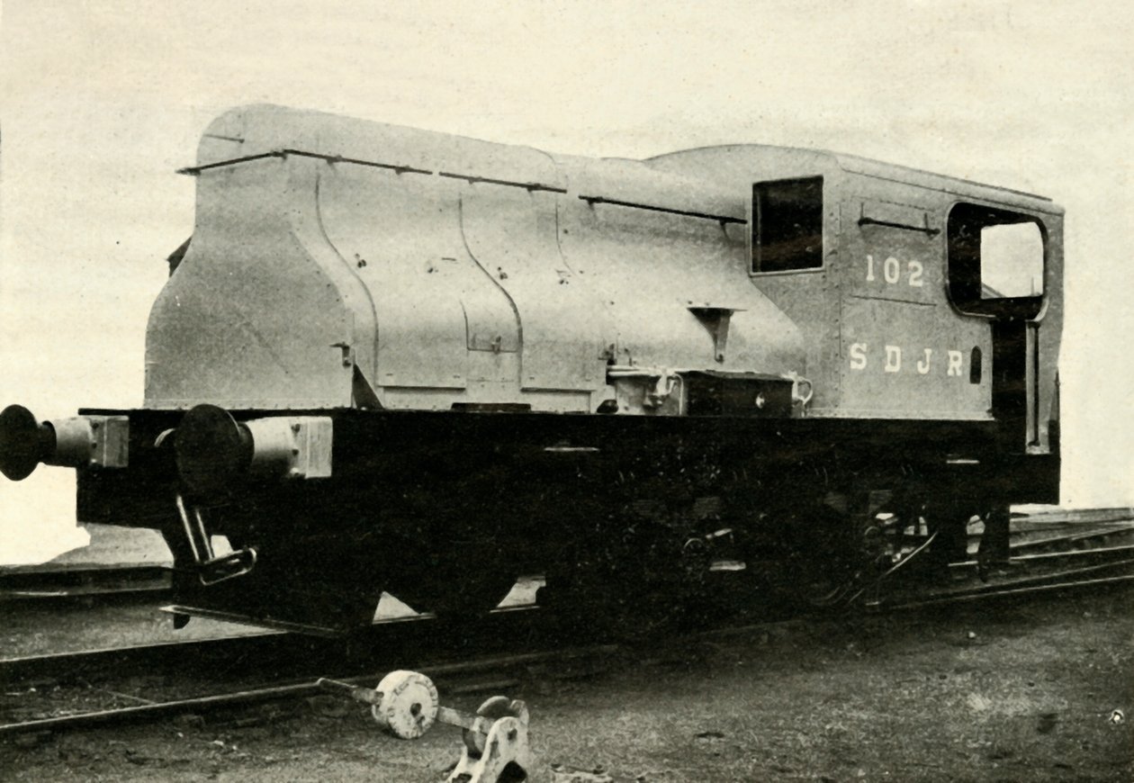En af de to Sentinel-rangeringsmotorer, der skyder Colliery Sidings ved Radstock, c1930. af Unbekannt