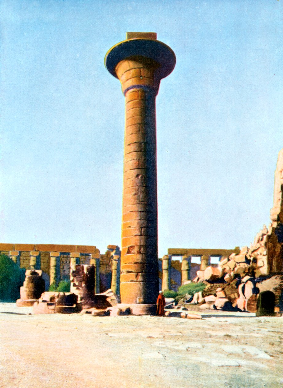 En af kong Taharqas søjler, Karnak, Egypten, 20. århundrede af Unbekannt