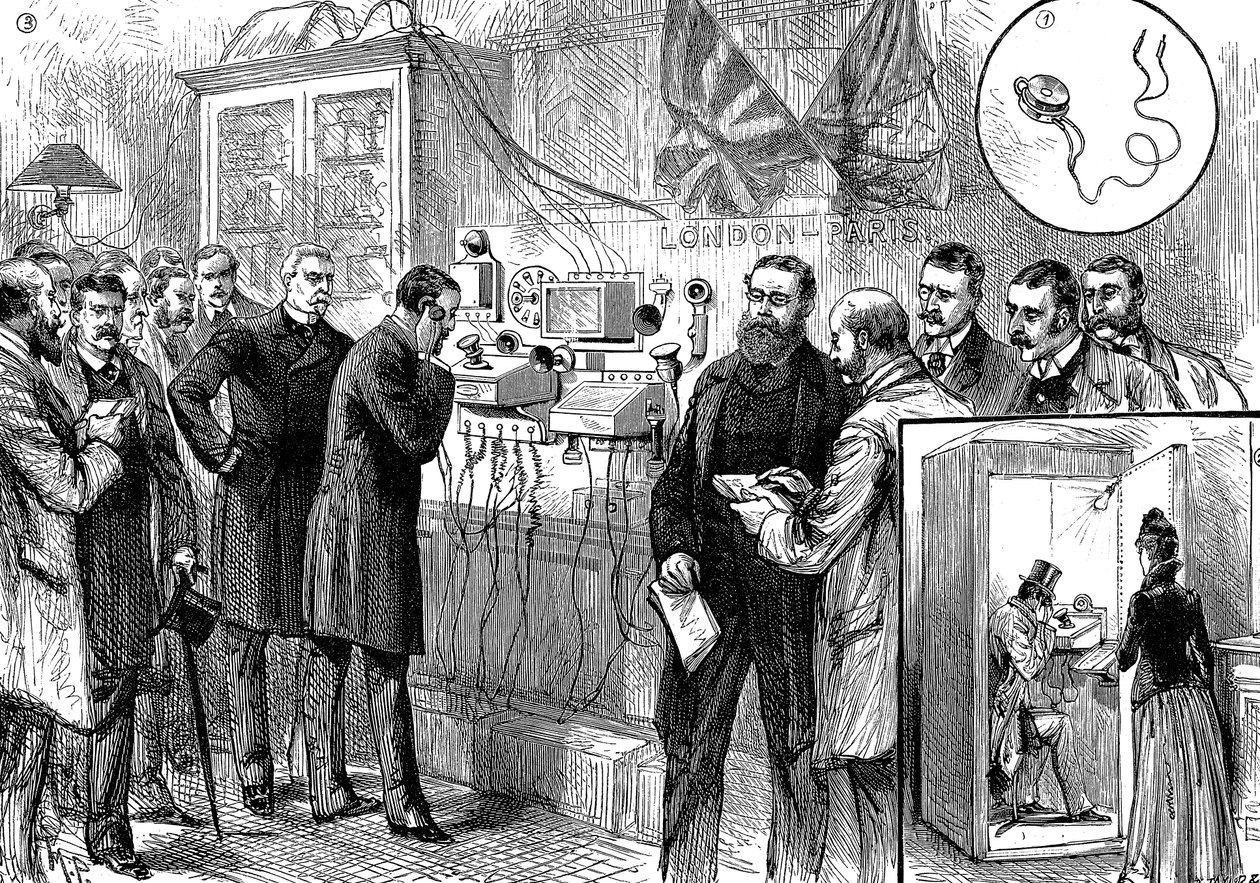 Åbning af den engelsk-franske telefonlinje, 1891 af Unbekannt