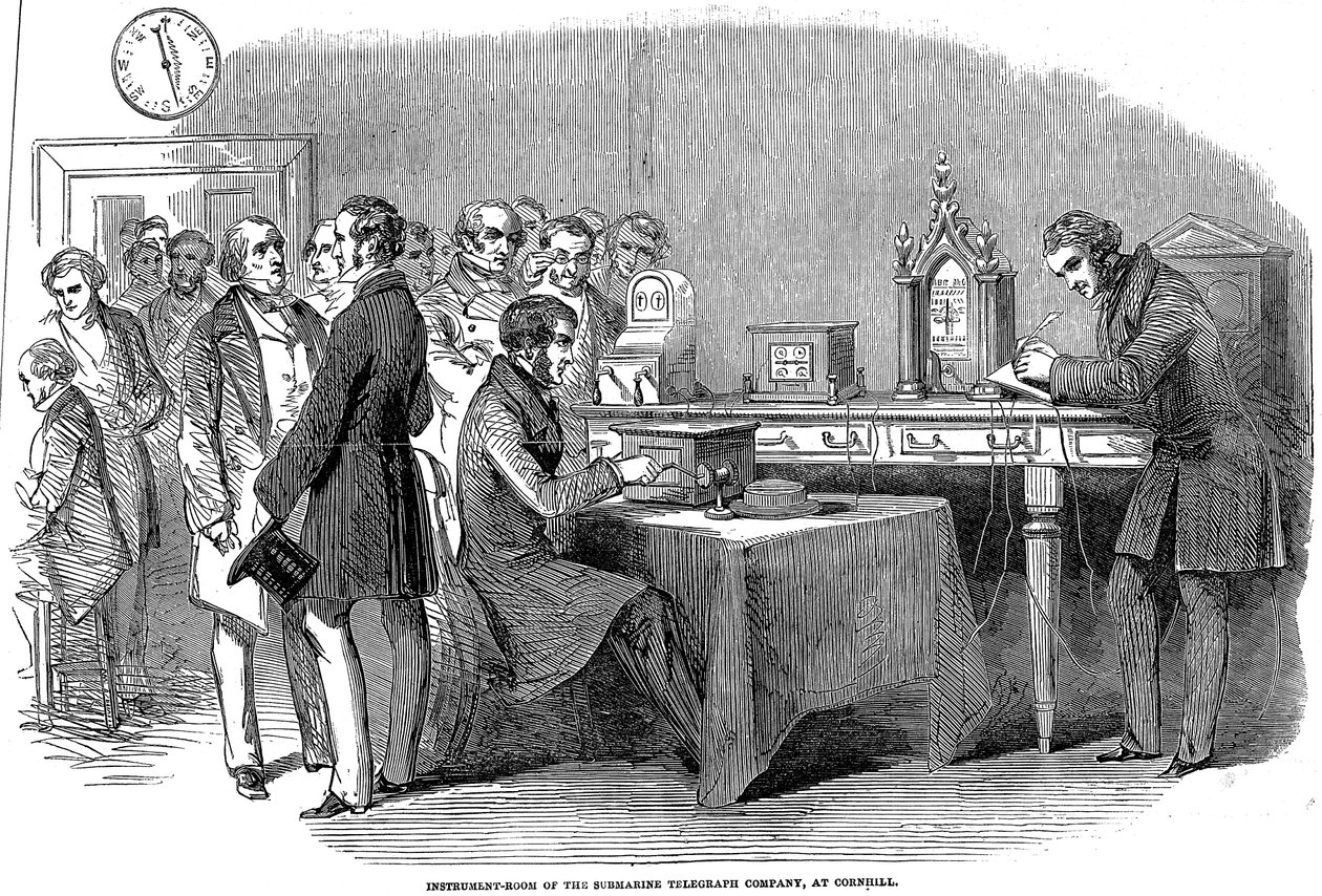 Åbning af London til Paris telegrafforbindelse, 1852 af Unbekannt