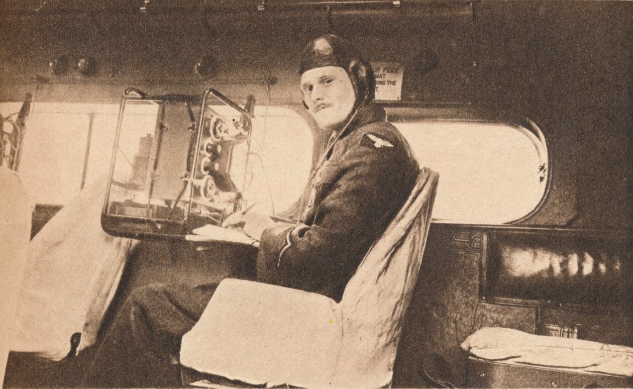 Betjening af en bærbar trådløs udstation, 1940 af Unbekannt