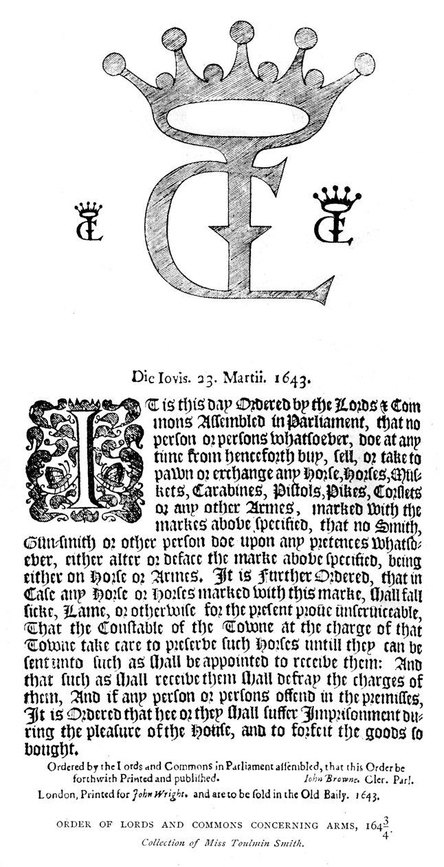 Lords and Commons Order angående våben, 16431644, 1893 af Unbekannt