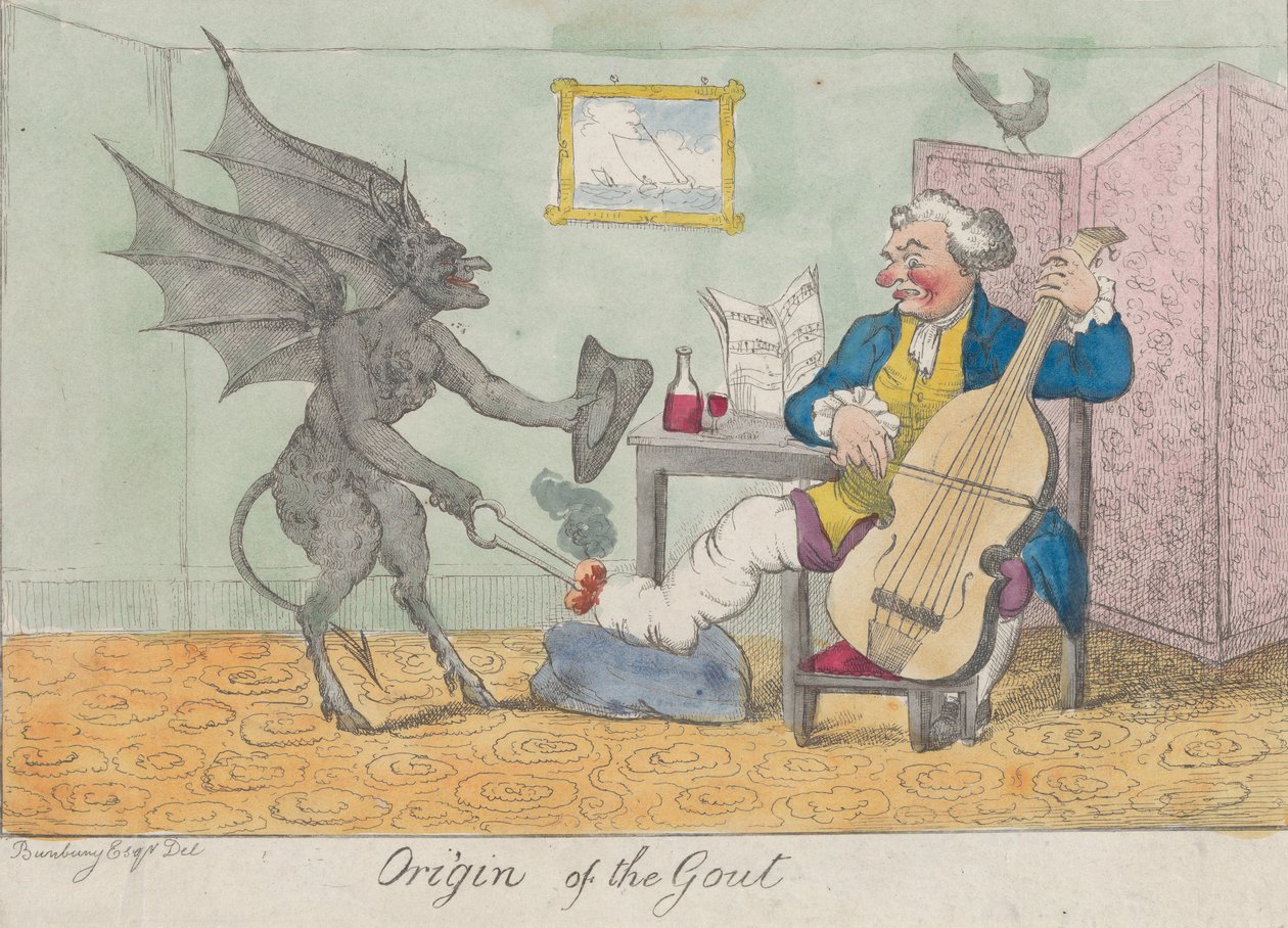 Gigtens oprindelse, ca. 1810. af Unbekannt