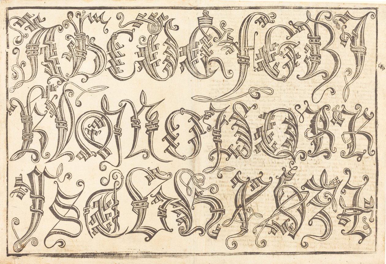 Ornamental alfabet, 14801490. af Unbekannt