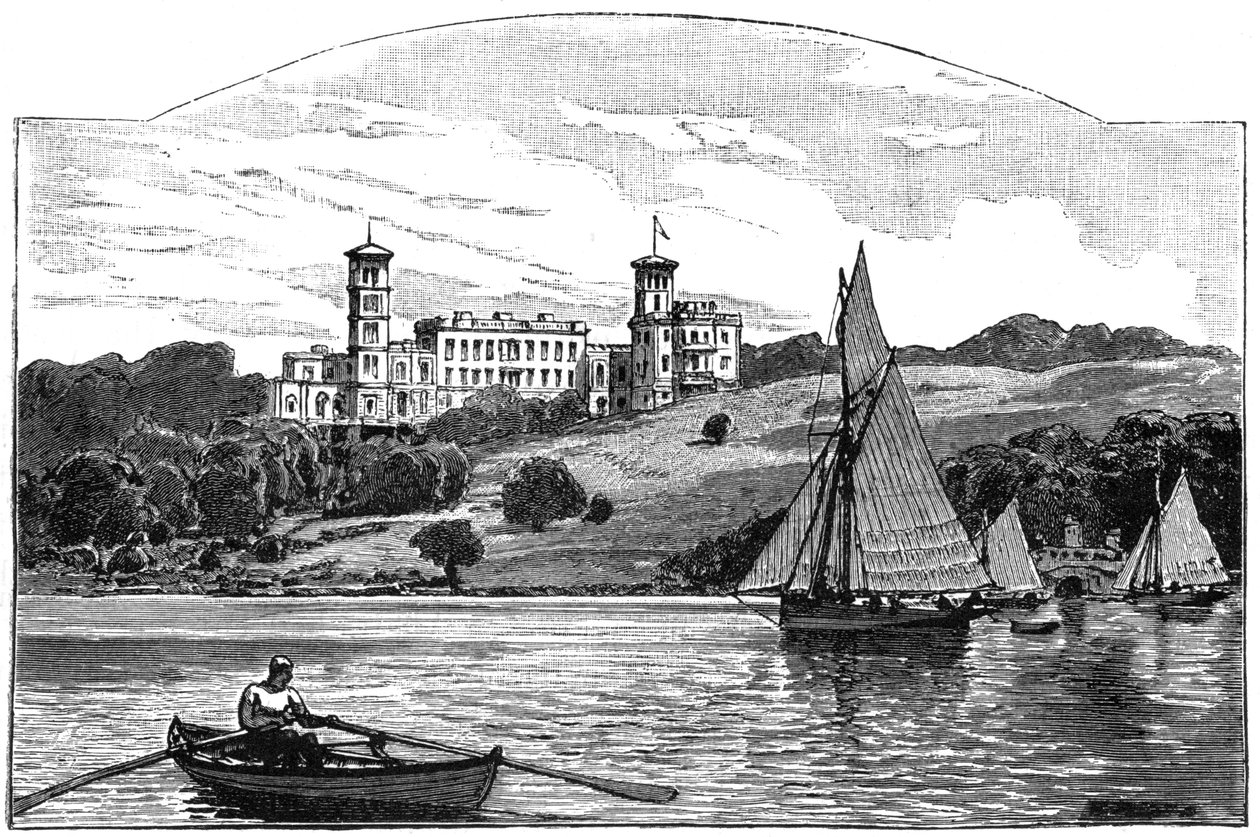 Osborne House fra Solent, East Cowes, Isle of Wight, 1900 af Unbekannt