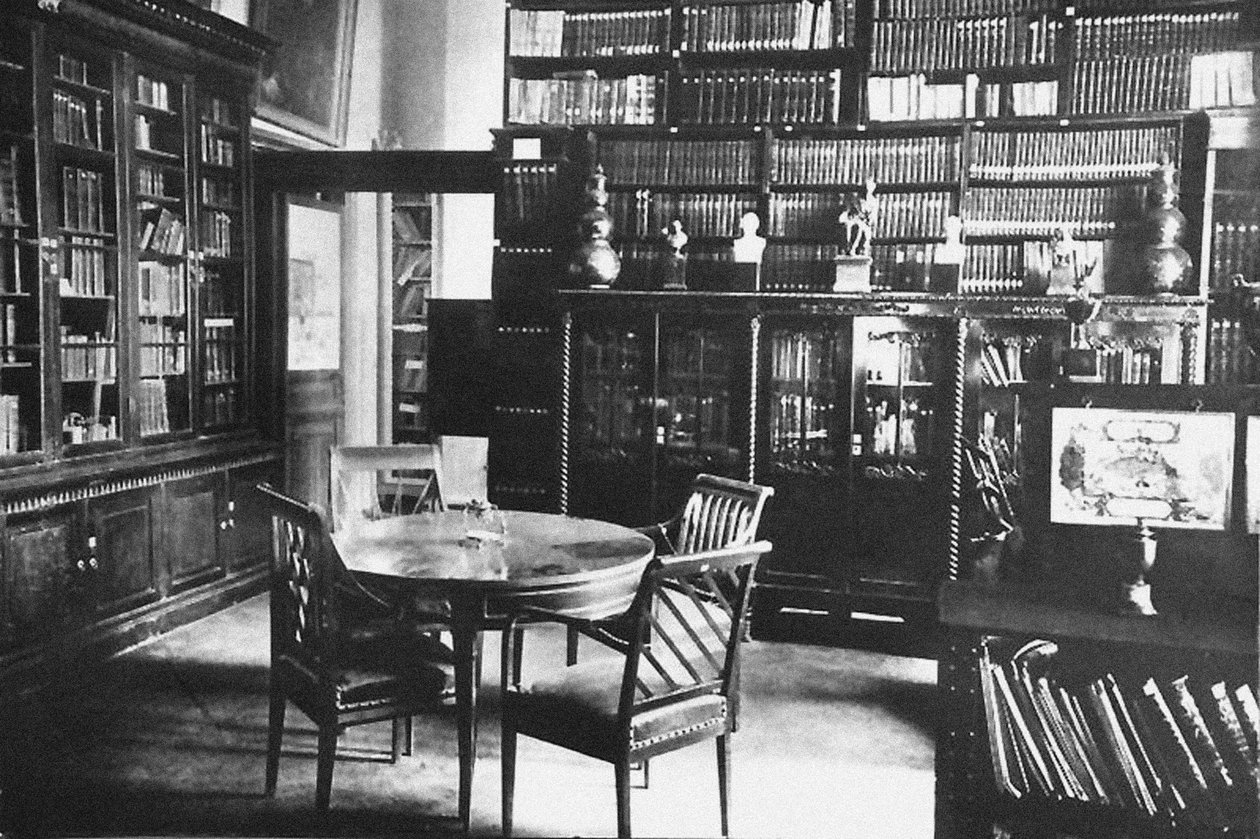 Ostafyevo ejendom. Prins Andrei Vyazemskys undersøgelse og bibliotek, slutningen af det 19. århundrede af Unbekannt