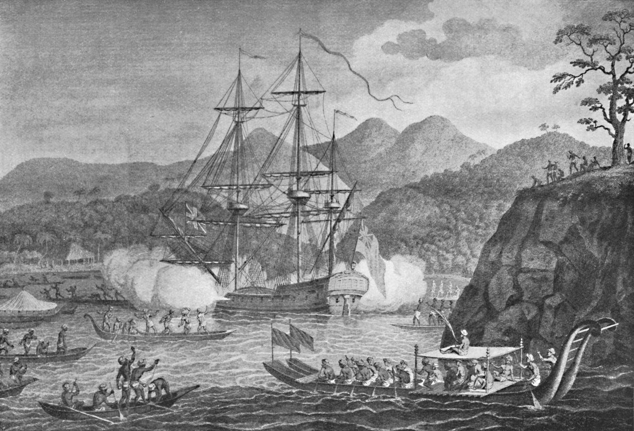Otaheite overgivet til kaptajn Wallis, 1773, 1904 af Unbekannt