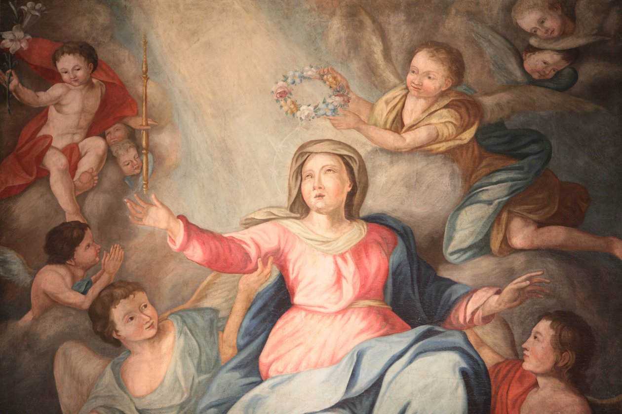 Vor Frue af Assumption kirke. Marias kroning Cordon Frankrig af Unbekannt