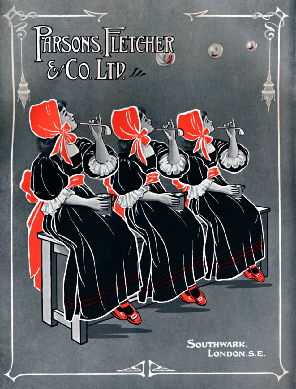 Vores tre små tjenestepiger - Parsons, Fletcher & Co. Ltd-annonce, 1910 af Unbekannt