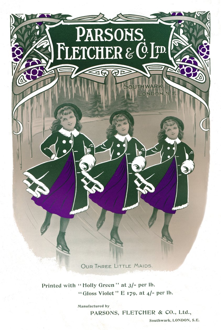 Vores tre små tjenestepiger - Parsons, Fletcher & Co. Ltd-annonce, 1909. af Unbekannt