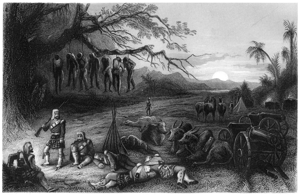 Udlægsstreger fra Highland Brigade, 1857, c1860 af Unbekannt