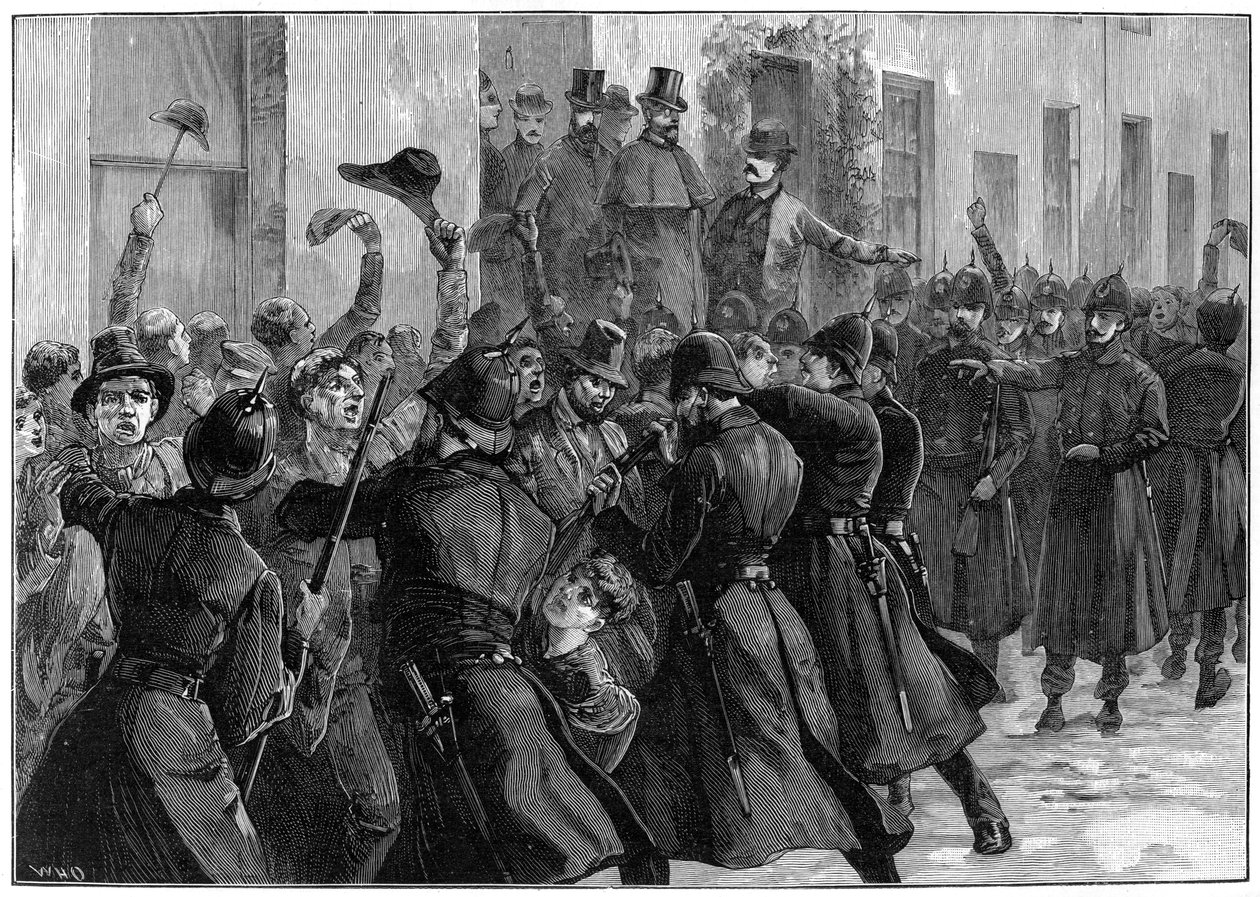 Uden for National Rent Office efter arrestationen af OBrien og Dillon, Loughrea, Irland, 1887 af Unbekannt
