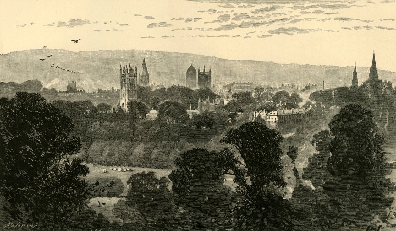 Oxford, fra Headington Hill, 1898. af Unbekannt
