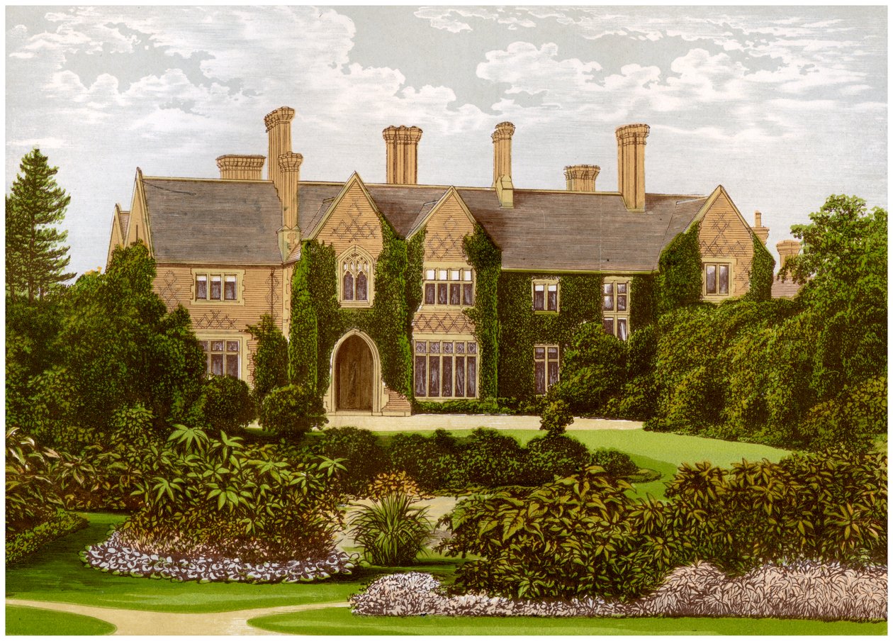 Oxley Manor, Staffordshire, hjemsted for Staveley-Hill-familien, c1880 af Unbekannt