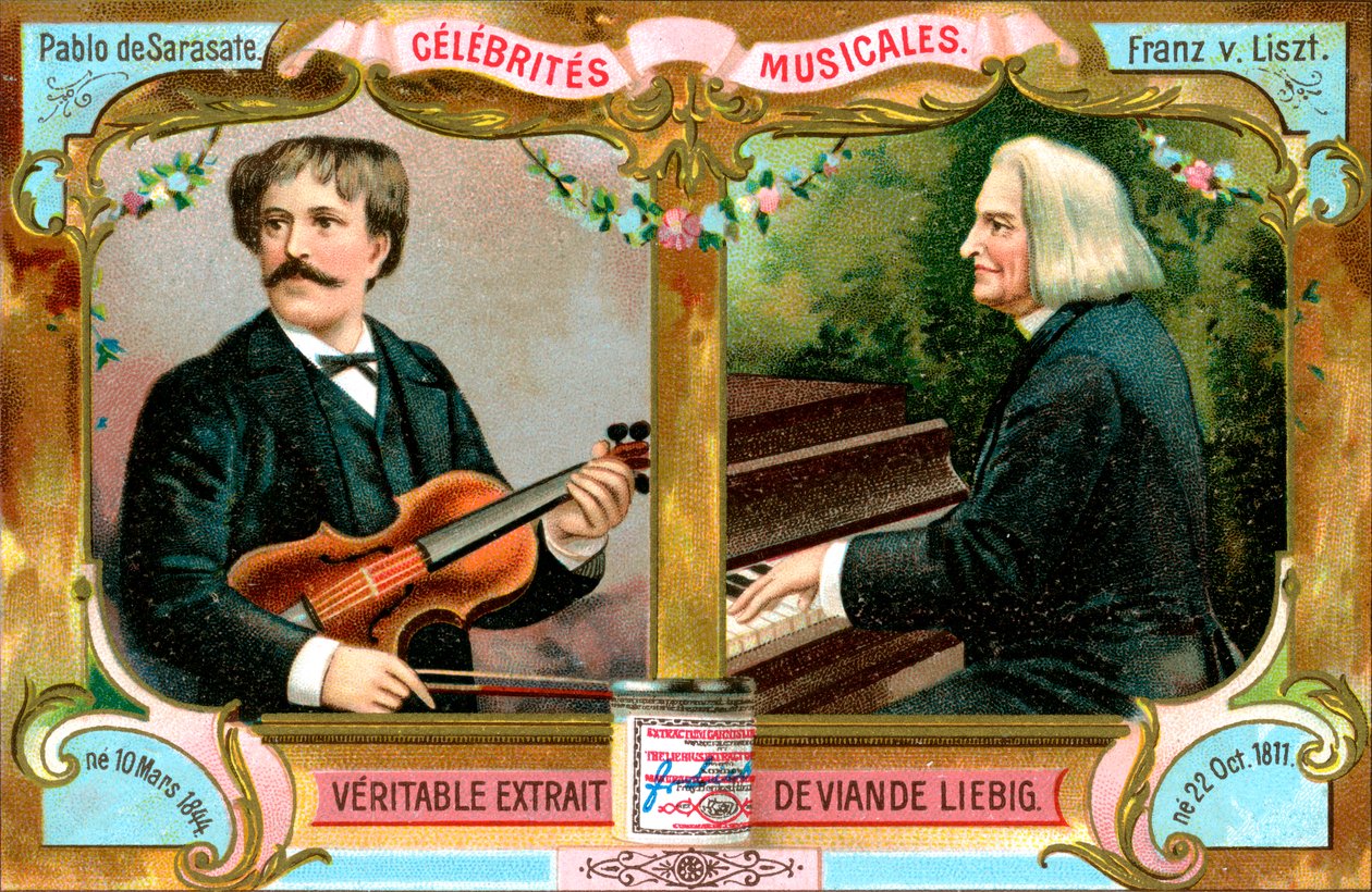 Pablo de Sarasate og Franz Liszt, c1900 af Unbekannt