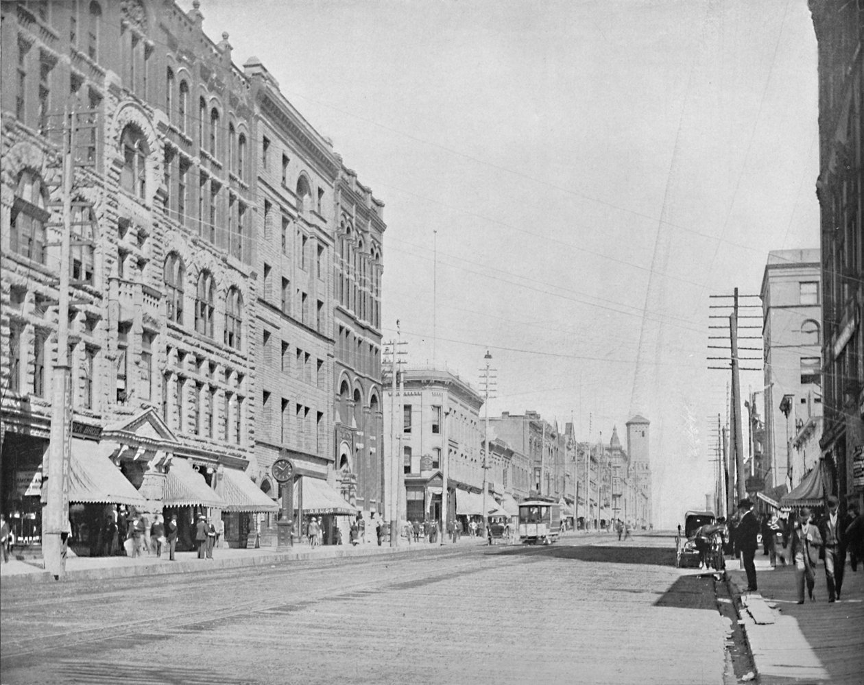 Pacific Avenue, Tacoma, Washington, c1897. af Unbekannt