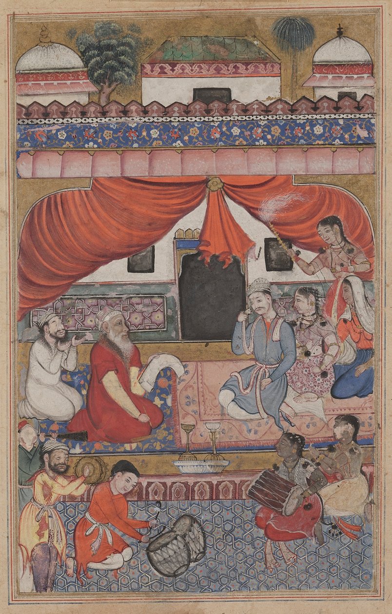 Side fra Tales of a Parrot Tuti-nama: Treogtredive nat: Forberedelse til ægteskabet..., ca. 156 af Unbekannt