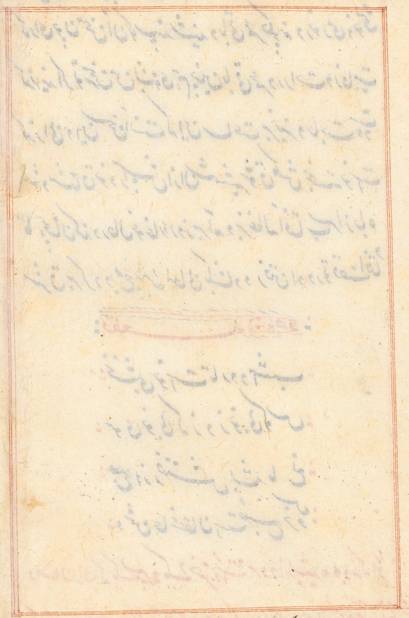 Side fra Tales of a Parrot Tuti-nama: tekstside tom, ca. 1560. af Unbekannt