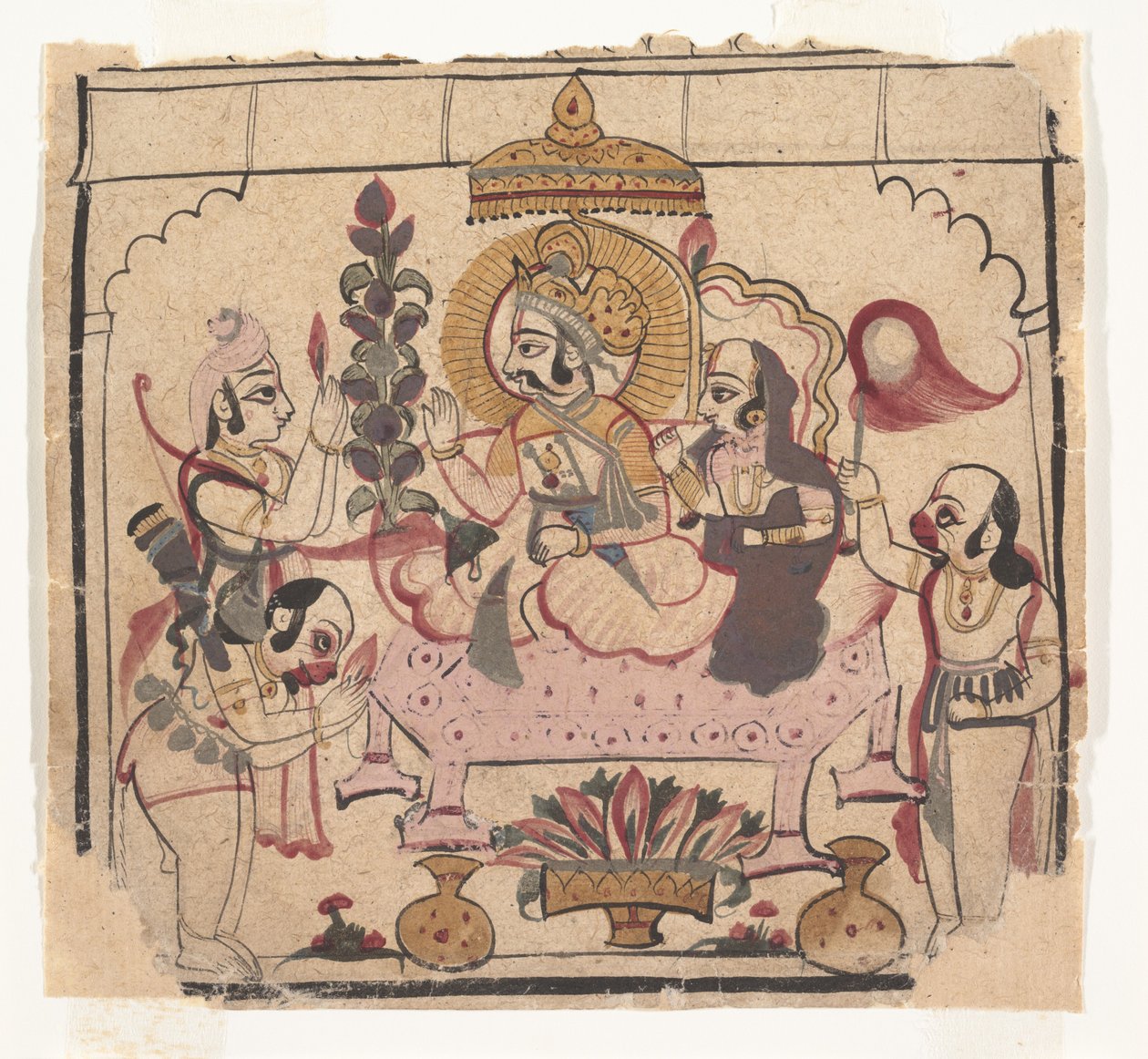 Side fra en spredt Ramayana: Story of Rama, ca. midten af 1700-tallet. af Unbekannt