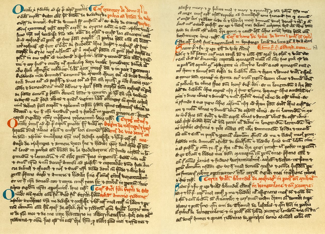 Sider fra kartularet af Osney Abbey, c1275 1886 af Unbekannt