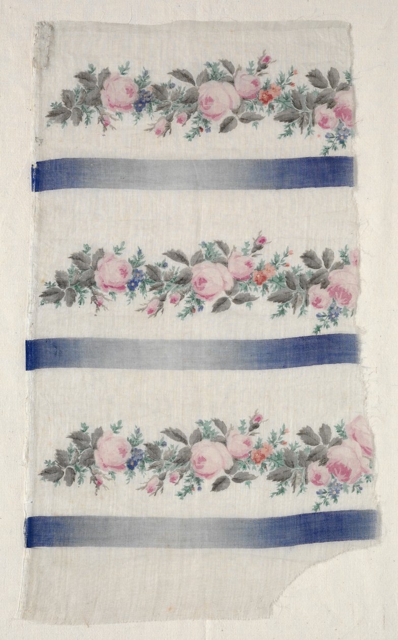 Malet Organdy Strip, midten af 1800-tallet. af Unbekannt