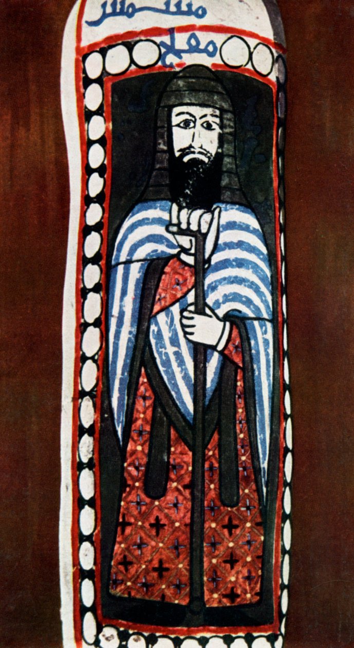 Malet figur af en kristen præst i Jausaq, Samarra, Irak, 1930 af Unbekannt