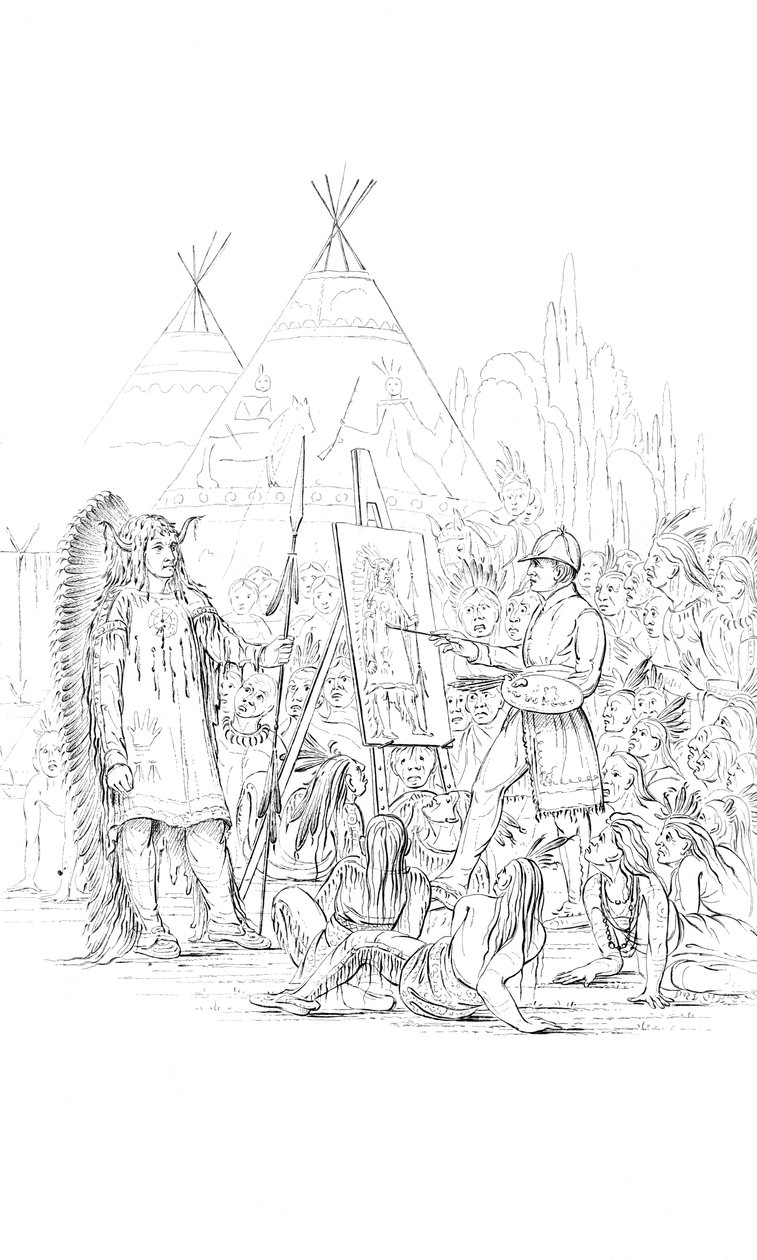 Maler et portræt af en indianer, 1841 af Unbekannt
