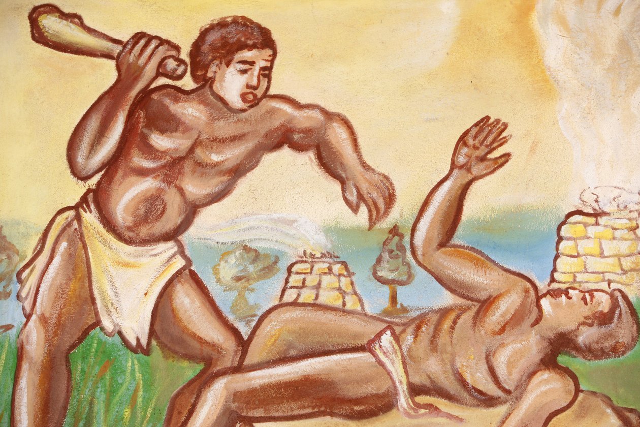 Maleri i Our Lady of Togo kirke: Cain & Abel, Togoville, Togo af Unbekannt