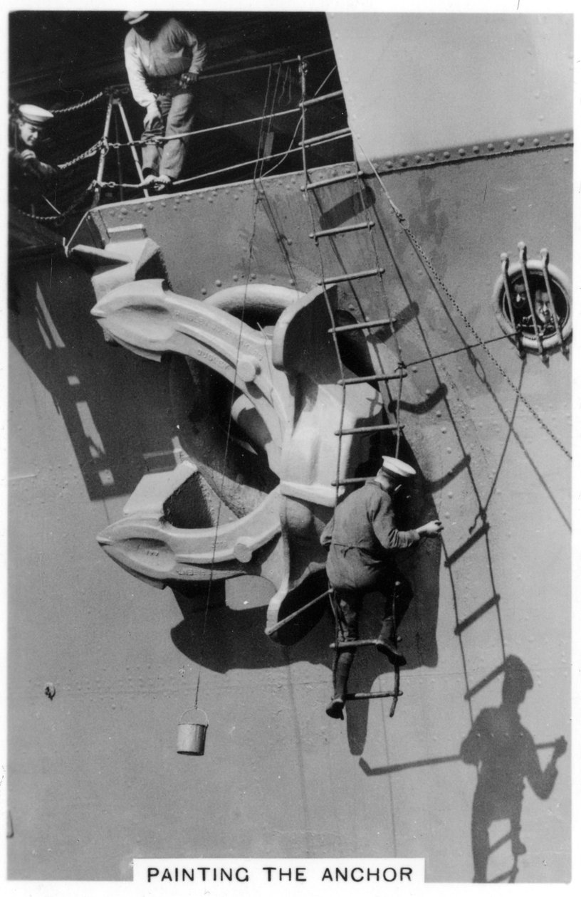 Maling af ankeret på hangarskibet HMS Courageous, 1937 af Unbekannt