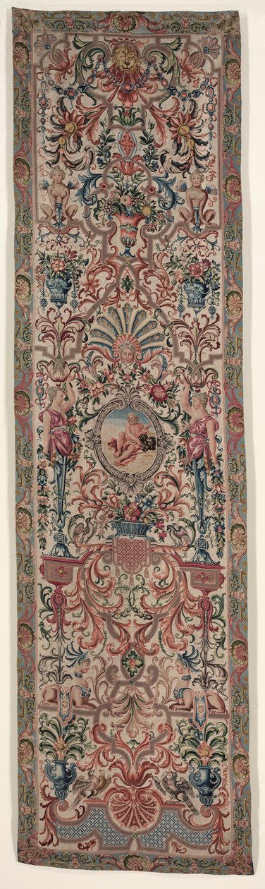 Et par håndarbejde sengeophæng, ca. 1690. af Unbekannt